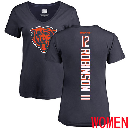 Chicago Bears Navy Blue Women Allen Robinson Backer NFL Football #12 T Shirt